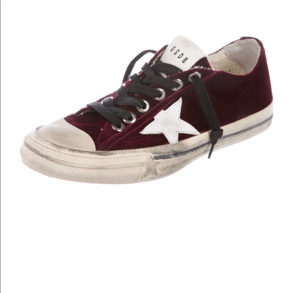 Golden Goose Vstar2 maroon low top sneakers.  Sz8 - Picture 2 of 5